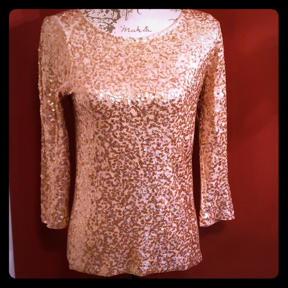 💋3 for $10💋 J. CREW ROSE GOLD SEQUIN TOP S